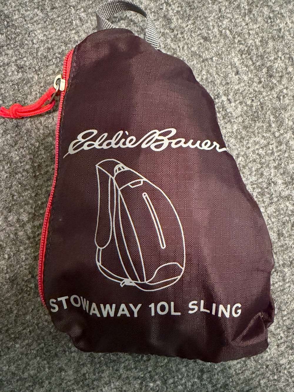 Eddie Bauer Plum Sling Pack with Red Zipper